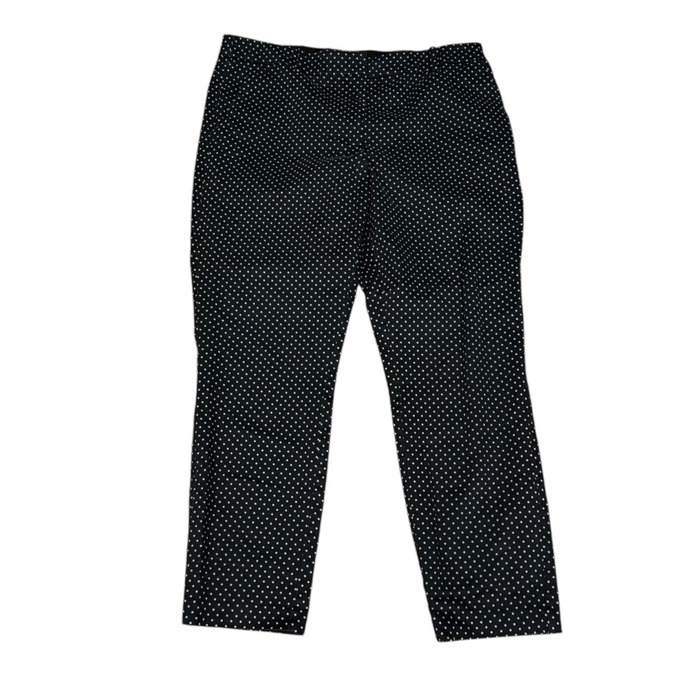 HM Black White Polka Dot Ankle Pants Slim Leg Trousers US 16 Playful retro glam